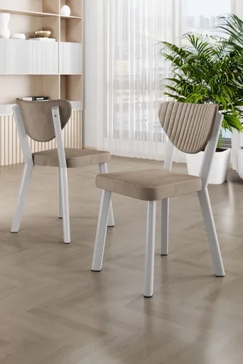 Sada židlí (4 kusy) Arfe - Cappuccino, White