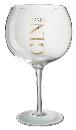 Sklenička se zlatým nápisem Gin Tonic - Ø12*22cm/880ml J-Line by Jolipa