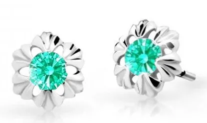 Cutie Jewellery Dětské náušnice z bílého zlata C2213-30-X-2 světle zelená