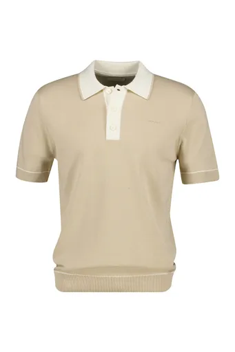 SVETR GANT COTTON MODAL POLO OAT BEIGE