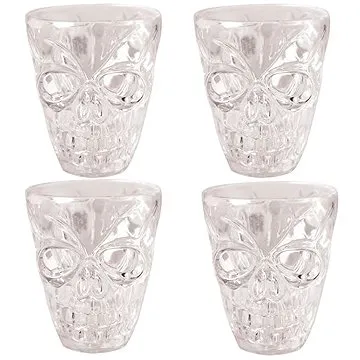 Transparentní panák s lebkou - halloween 5 cm (8434077261675)