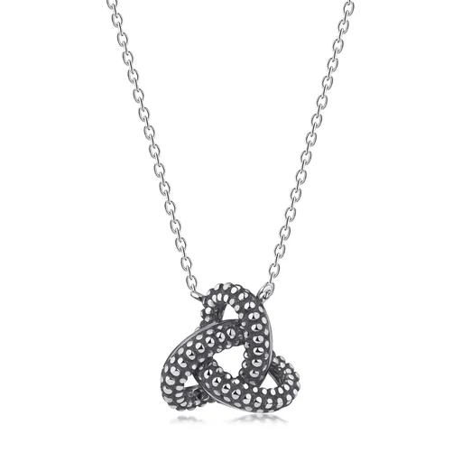 Stříbrný náhrdelník 925 - strukturovaný uzel s patinou