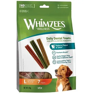 Whimzees Dental stix L 60 g, 6 + 1ks (8718627750797)