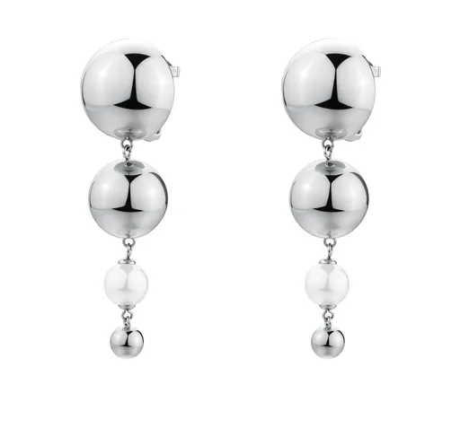 Brosway Moderní dlouhé náušnice se syntetickou perlou Perfect BPC60