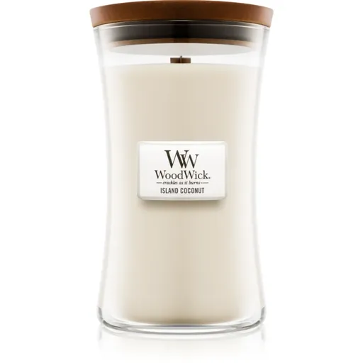 Woodwick Island Coconut vonná svíčka s dřevěným knotem 609.5 g