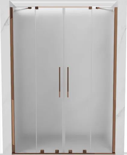 MEXEN/S Velar Duo posuvné sprchové dveře 140, dekor, růžové zlato 871-140-000-32-60