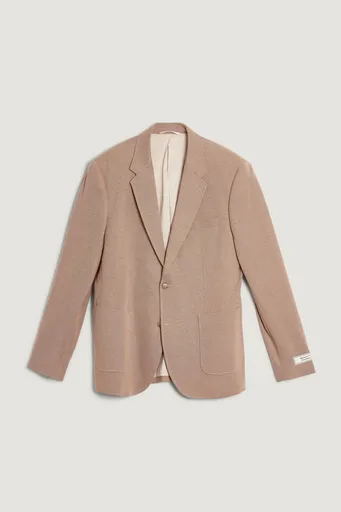 SAKO GANT TWO-TONE JERSEY PIQUE BLAZER KHAKI MEL