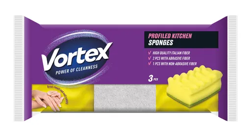 Vortex Kuchyňská houbička Profiled & Care 3 ks