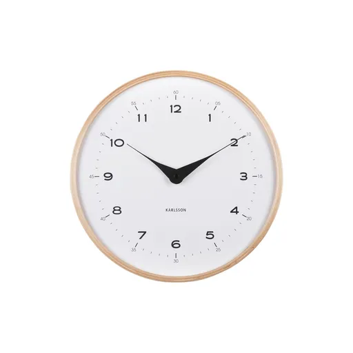 Karlsson 5995WH designové nástěnné hodiny bílá, pr. 30 cm