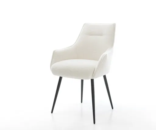 Jídelní židle Alja-Flex s područkami bouclé měkký béžová 4-nohá