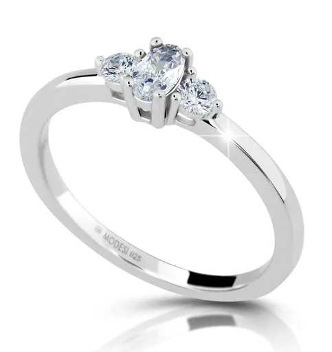 Modesi Elegantní stříbrný prsten s čirými zirkony M01412 60 mm