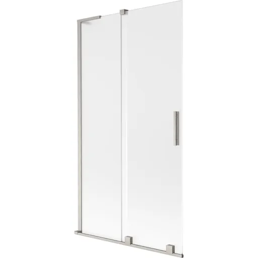 MEXEN/S Velar L dvoukřídlá posuvná vanová zástěna 100 x 150, dekor, nikl kartáčovaný 896-100-003-31-97