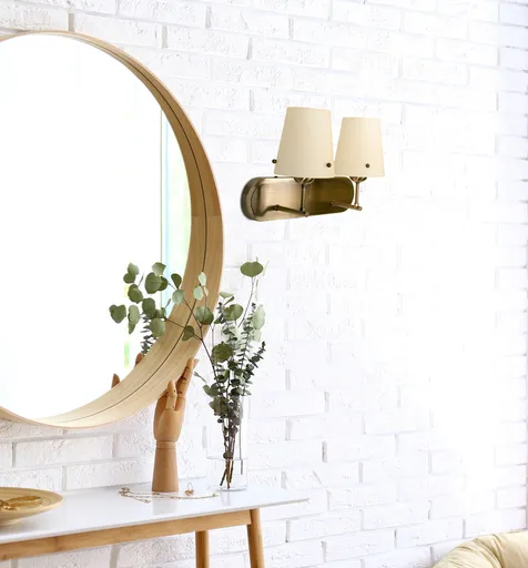 Nástěnná lampa Dasti patina 2x60W e27 béžové stínidlo