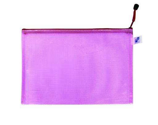 Obálka psaníčko A4 na zip síťovaná růžová