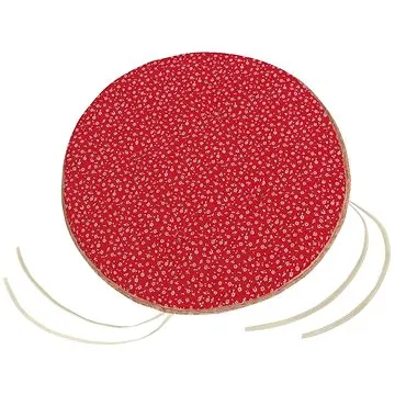 Bellatex Adéla kulatý hladký - průměr 40 cm, výška puru 2 cm - červený kvítek (6352)