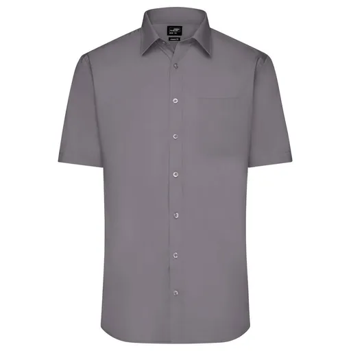 James & Nicholson (Daiber) Pánská košile s krátkým rukávem JN680 - Ocelová | 3XL