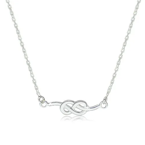 Stříbrný 925 náhrdelník - lesklý a hladký symbol nekonečna