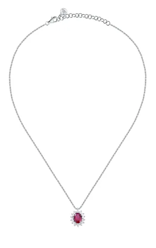 Morellato Elegantní stříbrný náhrdelník s fuchsiovým zirkonem Tesori SAIW281