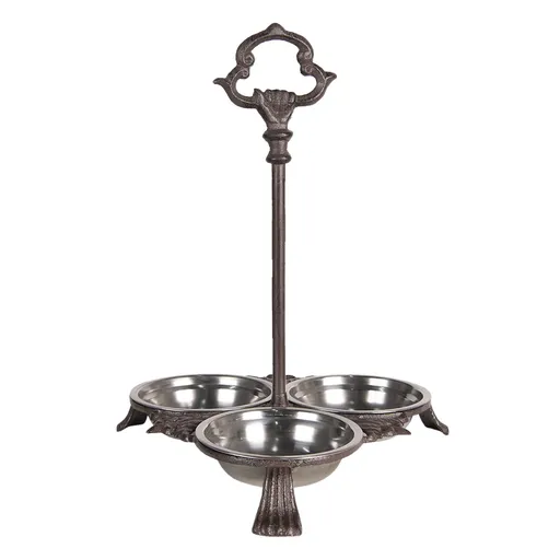 Misky v kovovém stojanu s úchytem - 31*30*37 cm / 3*0,5L Clayre & Eef
