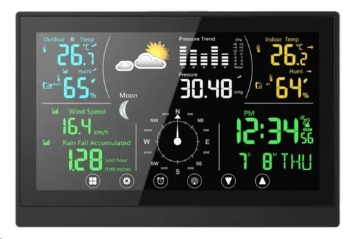 WG - Meteostanice WG1 s dotykovým displejem a příslušenstvím, anemometr, srážkoměr