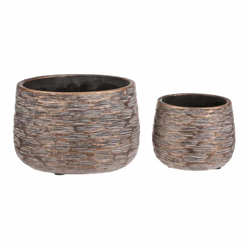 Sada betonových obalů Rýha, 2 ks, šedá, v. 12 cm