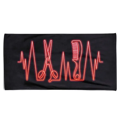 Osuška Heartbeat comb and scissors (Velikost osušky: 100x170cm)