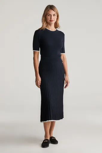 SUKNĚ GANT KNITTED VISCOSE SKIRT EVENING BLUE