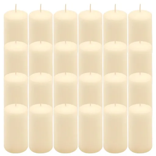 Krémová parafínová svíčka 10 cm, 20 h hoření, sada 24 ks