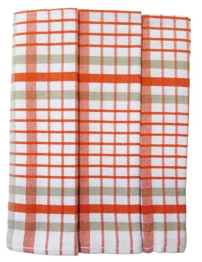 Polášek Károvaná utěrka Egypt - 3 ks - č. 13 | Oranžová / bílá