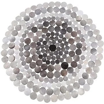 Šedý kulatý kožený koberec 140 cm HILVAN, 77930 (beliani_77930)