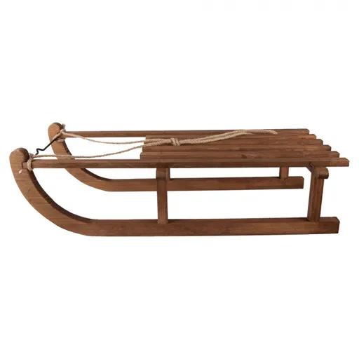Hnědá antik dřevěná dekorace sáně Sledge Vintage - 80*37*20 cm Clayre & Eef