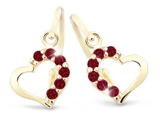 Cutie Jewellery Něžné dětské náušnice ze žlutého zlata C2757-10-X-1 červená