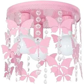 Dětské stropní svítidlo ELZA butterflies 3xE27/60W/230V růžová (DE9791)
