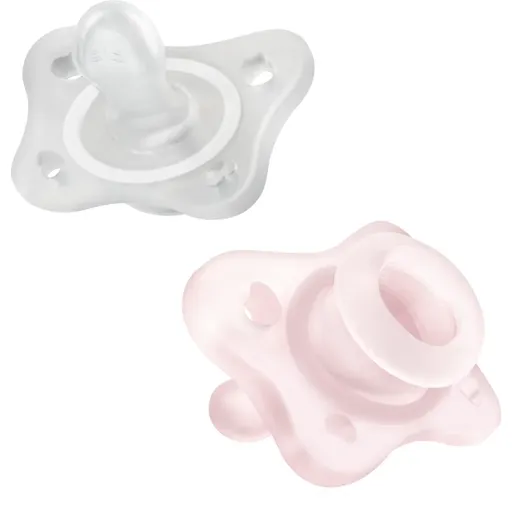 Chicco Physio Forma Mini Soft 0-2m dudlík 0-2m Pink/Transparent 2 ks
