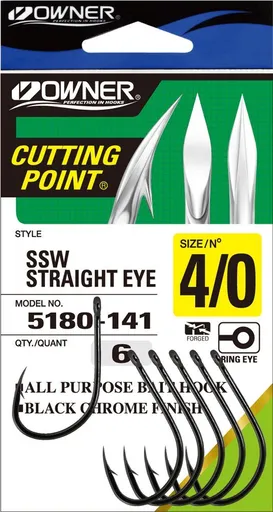 Owner Háček s očkem Cutting point 5180 - vel.2 / 10ks,Owner Háček s očkem Cutting point 5180 - vel.2 / 10ks