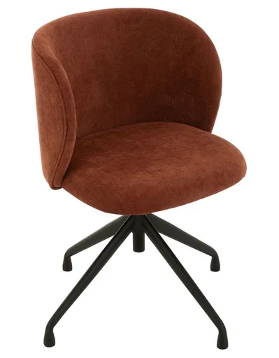 Vínová sametová jídelní točící židle Chair Turn Burgundy - 56*48*77cm J-Line by Jolipa