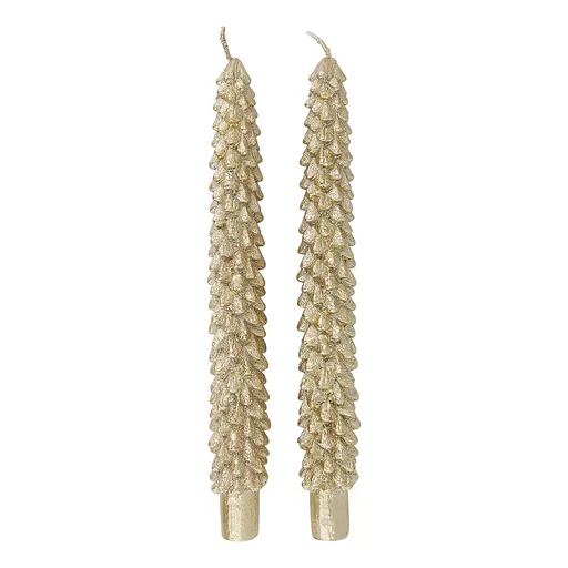 X-MAS Sada svíček vánoční stromek 2 ks - zlatá