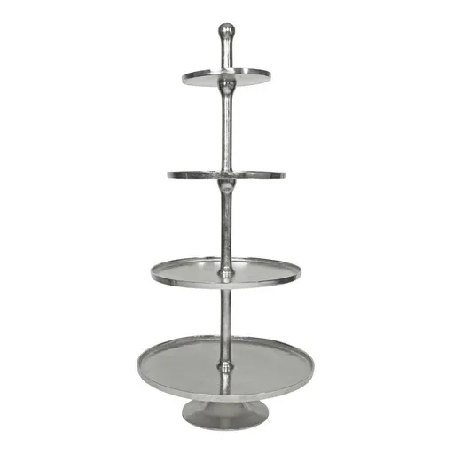 Stříbrný servírovací kulatý etažér se 4 patry 120 cm - 57*57*135cm Mars & More