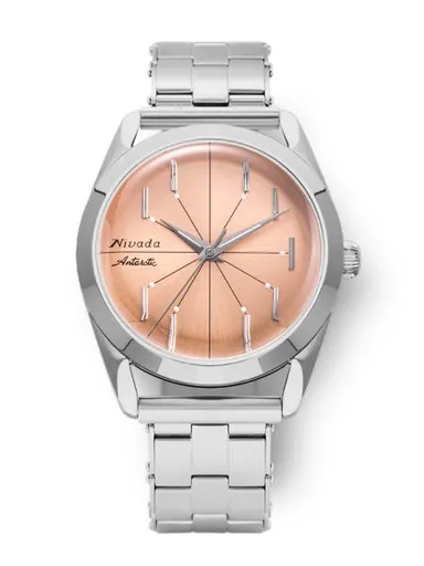 Nivada Grenchen Antarctic Spider Salmon No Date - Forstner Rivet