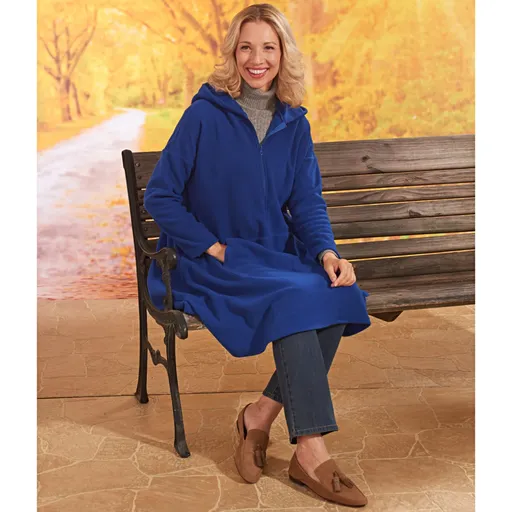 Pončo s kapucí, modrá