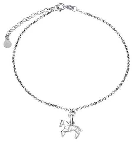 Silvego Stříbrný náramek s přívěskem Kůň Origami ZTJL73512VSW