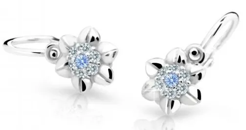 Cutie Jewellery Roztomilé dětské náušnice z bílého zlata C2202-10-X-2 světle modrá