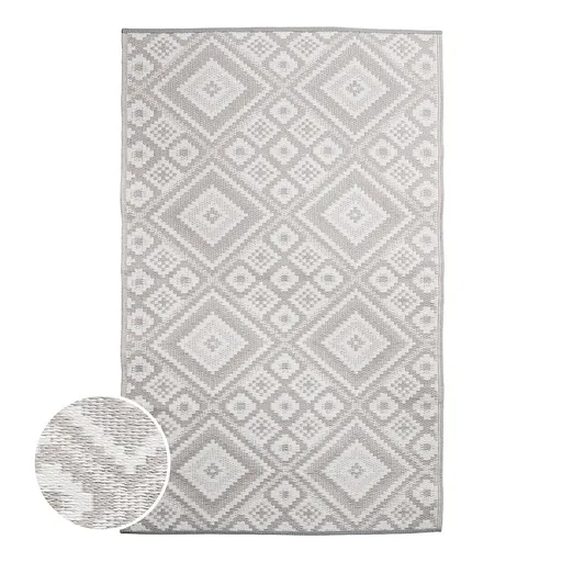 COLOUR CLASH Koberec venkovní etno 180 x 120 cm - šedá