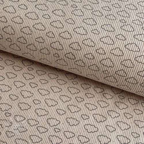Manšestr STRETCH Little clouds light sand