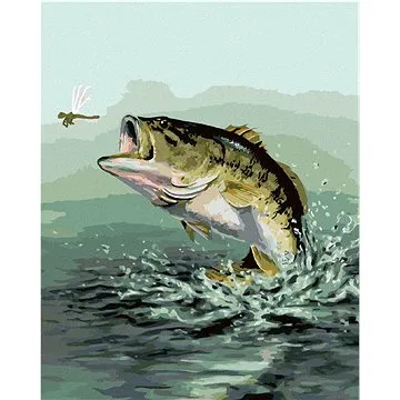 Zuty - Malování podle čísel - OKOUN LOVÍCÍ VÁŽKU (ROBERT HAUTMAN), 80x100 cm, vypnuté plátno na rám (HRAmmb04891nad)