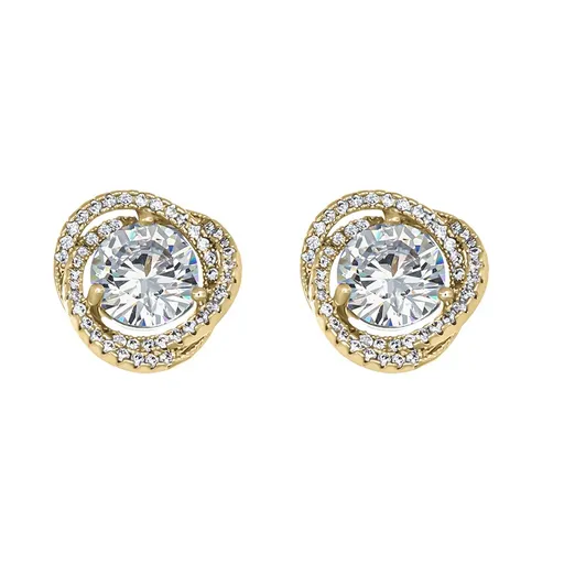 CRYSTalp Elegantní pozlacené náušnice s krystaly Ray 42334.G