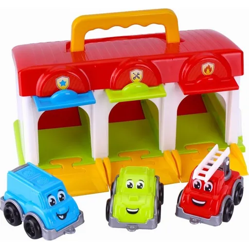 Teddies Garáž s autíčky 3 kusy a doplňky
