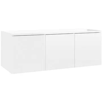 TV stolek bílý s vysokým leskem 80x34x30 cm dřevotříska (801865)