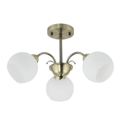 NESTOR Závěsná lampa patina 3x40W E27 bílé stínidlo