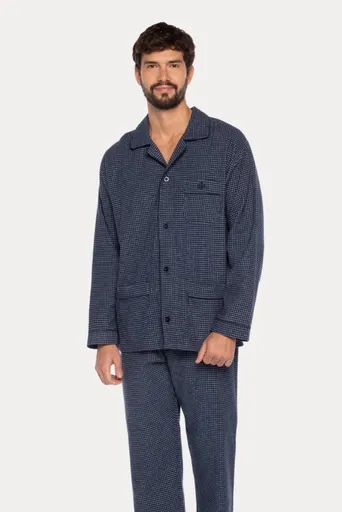 Pánské flanelové pyžamo RICARDO XL Tmavě modrá